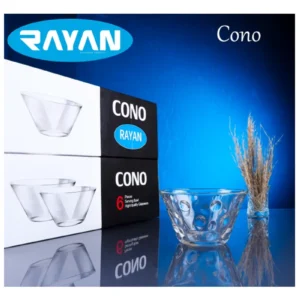 Rayan Cono 6'lı Noktalı Cam Kase