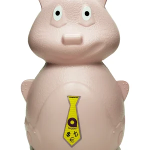 Pembe Kedi Figürlü Açılmaz Plastik Kumbara 20x13 cm