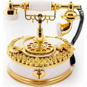 Nostaljik Polyester Telefon Müzik Ve Takı Mücevher Kutusu (beyaz)