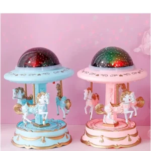 Atlı Karınca Projeksiyon Işıklı Müzik Kutusu Büyük Boy Yf-2280