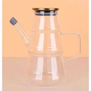 Kapaklı Cam Yağlık, Metal Kapaklı Cam Yağdanlık, Metal Kapaklı Yağ Şişesi 900 ML