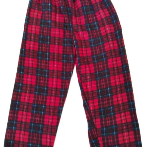 Unisex Polar Pijama Altı Termal Özellikli Kırmızı Ekose Desenli Ev Giyim Cepsiz