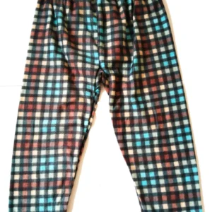 Unisex Polar Pijama Altı Termal Özellikli Kare Desenli Büyük Beden Ev Giyim Cepsiz