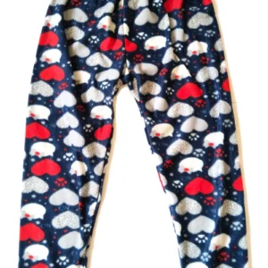 Kadın Polar Pijama Altı Termal Özellikli Kalp Desenli Büyük Beden Ev Giyim Cepsiz