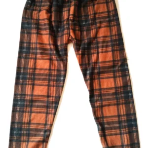 Unisex Polar Pijama Altı Termal Özellikli Ekose Desenli Büyük Beden Ev Giyim Cepsiz