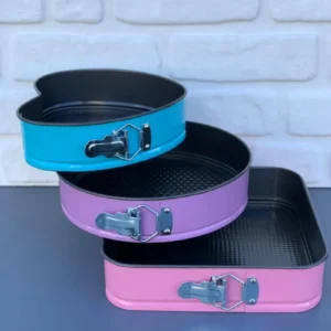 Lavin 3'lü Kelepçeli Kek Kalıbı Seti Kalpli (20-22-24cm)