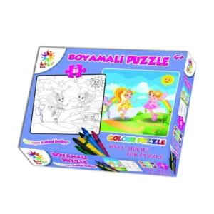 Boyamalı Puzzle Kız Ön Arka