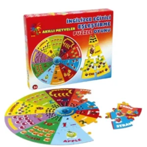 Akıllı Meyveler Ingilizce Eşleştirme Puzzle Yapboz Kutu Oyunu