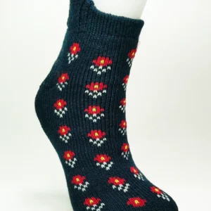 Kalın Kışlık Kadın Soket Çorap Yünlü Havlu Ev Giyim Patik Desen 2 Lacivert