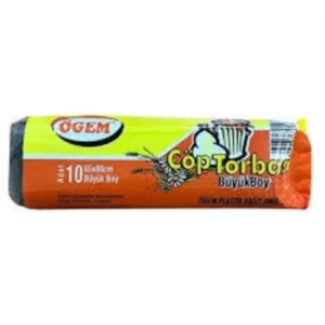 Büyük Boy Çöp Torbası 65 x 80 cm 10 Lu Rulo x 1 Paket = 10 Adet (Siyah)