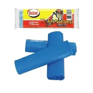 Büyük Boy Çöp Torbası 65 x 80 cm 10 Lu Rulo x 1 Paket = 10 Adet (Mavi)