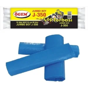 J-350 Jumbo Boy Çöp Torbası 80 x 110 cm 10 Lu Rulo x 1 Paket = 10 Adet (Mavi)