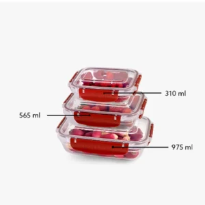 Master Seal Dikdörtgen Saklama Kabı Seti 3 Parça(310,565,975 ml)