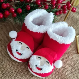 Bebek Çıngıraklı Panduf Yılbaşı Noel Botu Yeni Yıl Hediyesi Kırmızı Bebek Patiği