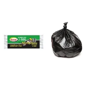 J-500 Jumbo Boy Çöp Torbası 80 x 110 cm 10 Lu Rulo x 1 Paket = 10 Adet (Siyah)