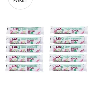 Büyük Boy Çöp Torbası 65 x 80 cm 10 Lu Rulo x 10 Paket = 100 Adet (Mavi)