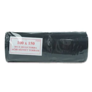 Hantal Boy Çöp Torbası 100 x 150 cm 10 Lu Rulo x 1 Paket = 10 Adet (Siyah)