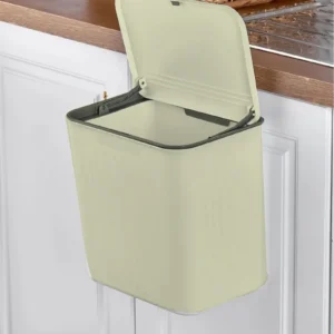 Fonksiyonel Kapaklı Askılı Tezgah Üstü Mutfak Çöp Kovası Çift Yönlü Pratik Kapak 12 Lt.