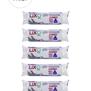 J-650 Jumbo Boy Çöp Torbası 80 x 110 cm 10 Lu Rulo x 5 Paket = 50 Adet (Siyah)