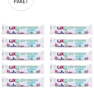 J-250 Jumbo Boy Çöp Torbası 80 x 110 cm 10 Lu Rulo x 10 Paket = 100 Adet (Mavi)