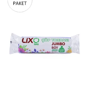 J-500 Jumbo Boy Çöp Torbası 80 x 110 cm 10 Lu Rulo x 10 Paket = 100 Adet (Siyah)