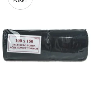 Hantal Boy Çöp Torbası 100 x 150 cm 10 Lu Rulo x 5 Paket = 50 Adet (Siyah)
