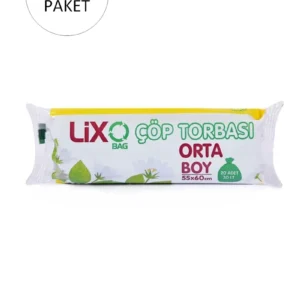 Orta Boy Çöp Torbası 55 x 60 cm 20 Li Rulo x 50 Paket = 1.000 Adet (Mavi)