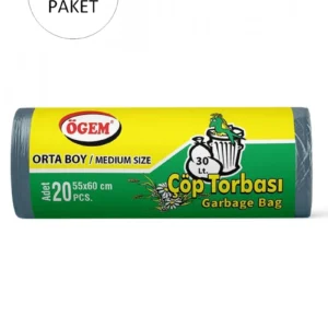 Orta Boy Çöp Torbası 55 x 60 cm 20 Li Rulo x 50 Paket = 1000 Adet (Mavi)