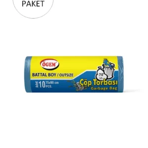 Battal Boy Çöp Torbası 75 x 90 cm 10 Lu Rulo x 50 Paket = 500 Adet (Mavi)