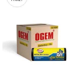 Battal Boy Çöp Torbası 75 x 90 cm 10 Lu Rulo x 50 Paket = 500 Adet (Siyah)
