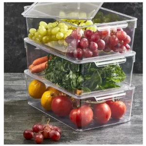 Kapaklı Üst Üste Konulabilen Buzdolabı Organizeri Orta Boy