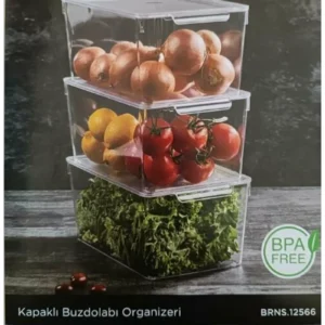 Buzdolabı Organizeri Büyük Boy Kapaklı 200x325x145 mm
