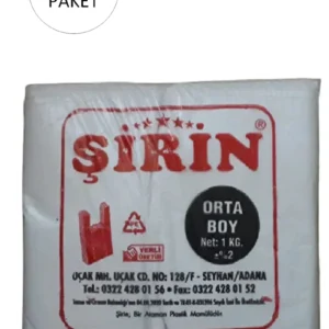 Beyaz Kalın Atlet Poşet Orta Boy 28x50 Cm 1 Kg 3 Paket (Takriben 225 Adet)