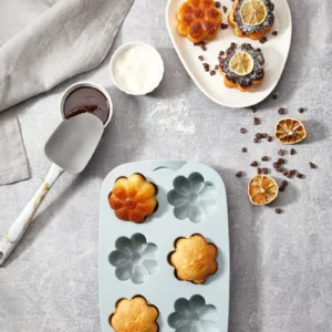 Silikon 6 Gözlü Muffin Kalıbı Papatya - Fırın Kek - Muffin Kalıbı