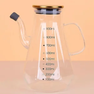 900 ML Metal Kapaklı Cam Yağlık, Cam Yağdanlık, Metal Kapaklı Yağ Şişesi