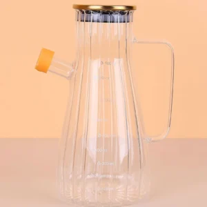 900 ML Metal Kapaklı Cam Yağlık, Cam Yağdanlık, Metal Kapaklı Yağ Şişesi