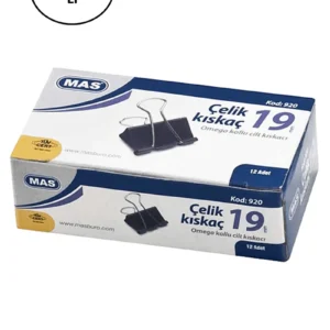 Mas Omega Çelik Kıskaç Siyah 19 mm 12'li