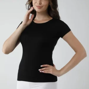 Vivaldi Kadın Siyah Yarım Kollu Açık Yaka Badi 351