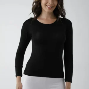 Vivaldi Kadın Siyah Uzun Kol Bisiklet Yaka Body Likralı 352