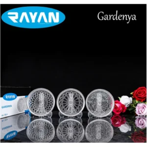 Rayan 6'lı Gardenya Cam Çay Tabağı