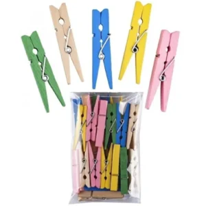 Brons Renkli Ahşap Büyük 4.5 cm 24 Lü Mandal Br-905