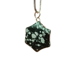 Obsidyen Doğal Taşı Zincirli El Yapımı Kolye Uç: 2 cm Zincir: 20 cm Kutulu