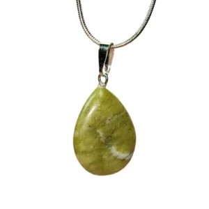 Akuamarin Doğal Taşı Zincirli El Yapımı Kolye Uç: 3 cm Zincir: 20 cm Kutulu