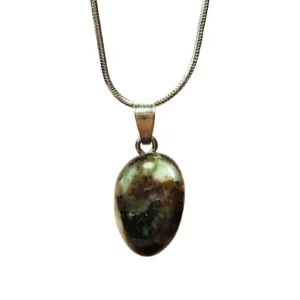 Turmalin Doğal Taşı Zincirli El Yapımı Kolye Uç: 2 cm Zincir: 20 cm Kutulu