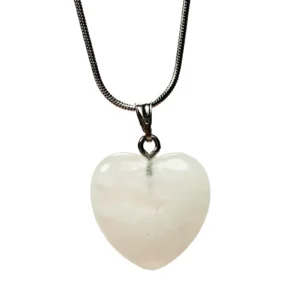 Pembe Kuvars Doğal Taşı Zincirli El Yapımı Kolye Uç: 2 cm Zincir: 20 cm Kutulu