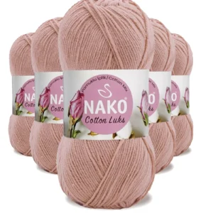 5 Adet Cotton Lüks Yelek Tunik Kazak Bluz Hırka İpi Yünü Pudra 97545