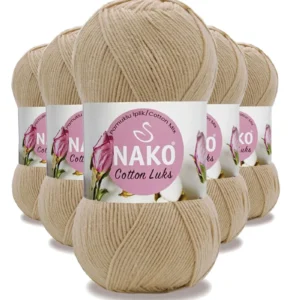 5 Adet Cotton Lüks Yelek Tunik Kazak Bluz Hırka İpi Yünü Camel 97582