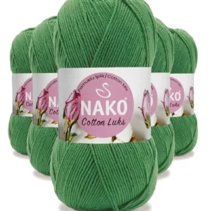 5 Adet Cotton Lüks Yelek Tunik Kazak Bluz Hırka İpi Yünü Yeşil 97576