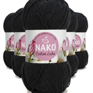 5 Adet Cotton Lüks Yelek Tunik Kazak Bluz Hırka İpi Yünü Siyah 97568