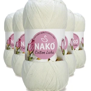 5 Adet Cotton Lüks Yelek Tunik Kazak Bluz Hırka İpi Yünü Süt Beyaz 97570